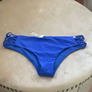 NEW! Jrs XL Blue Strappy Cheekie Bikini Bottom